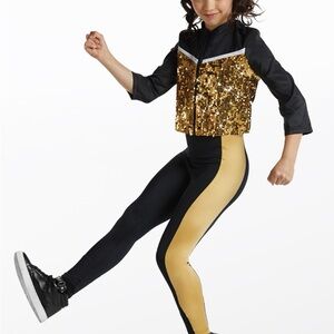 Weissman Gold and Black Kids Dance Costume
